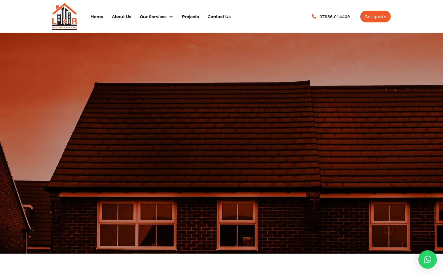L&R Building and Roofing website